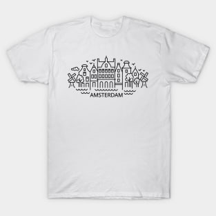 Amsterdam line art T-Shirt